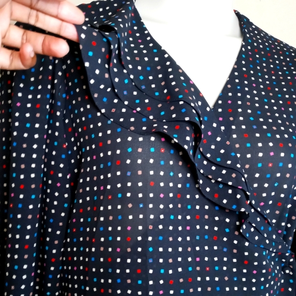 Ruffled Cross Body Blouse - Picture 3 of 6